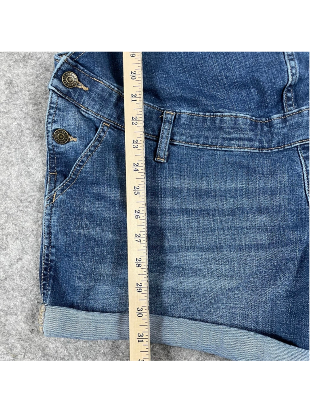 Size 16 Maternity Sonoma Denim Short Overalls Blue Cuffed Stretch Shortalls - Picture 10 of 16